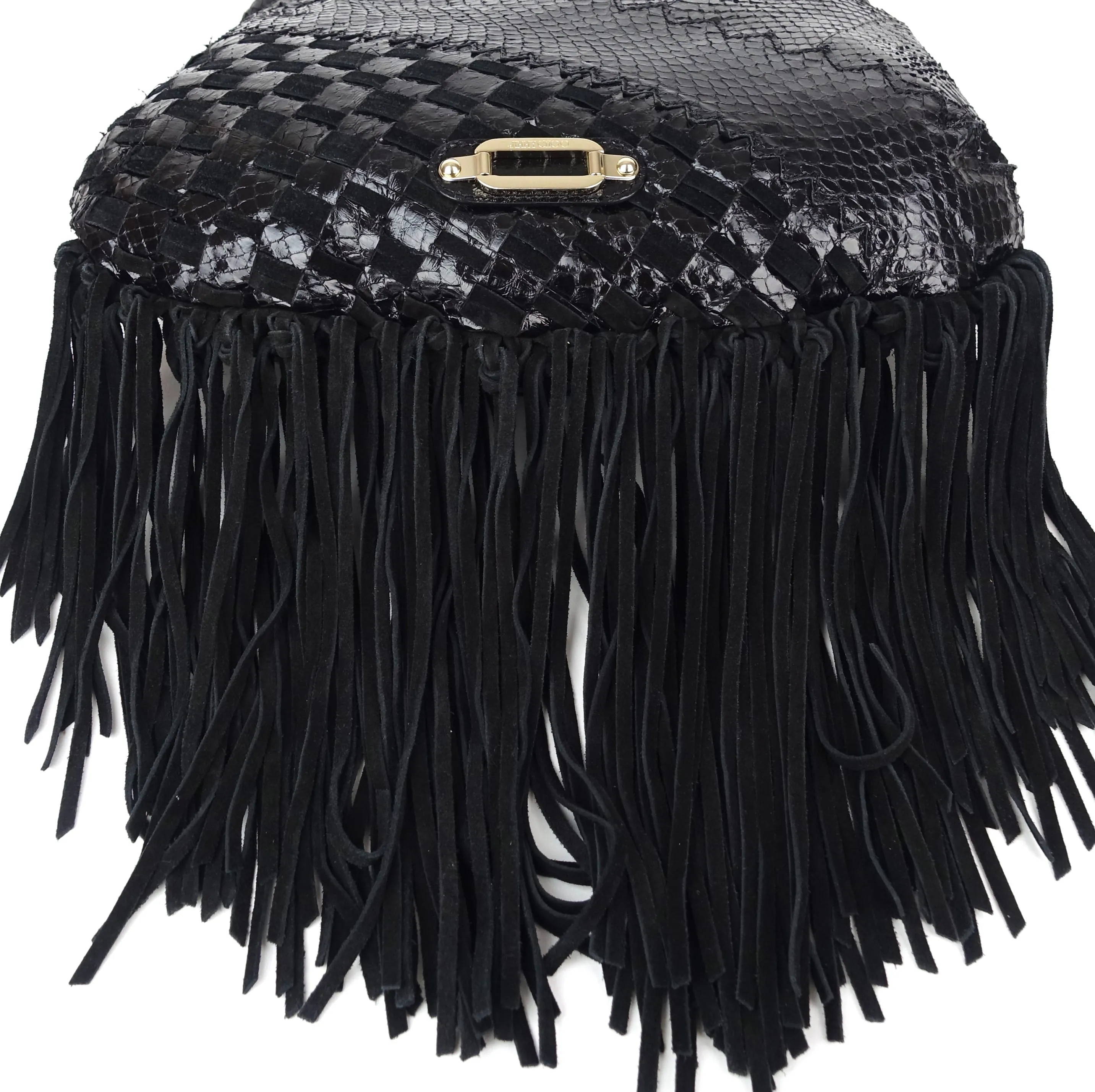 Jimmy Choo Tatum Python Fringe Bag