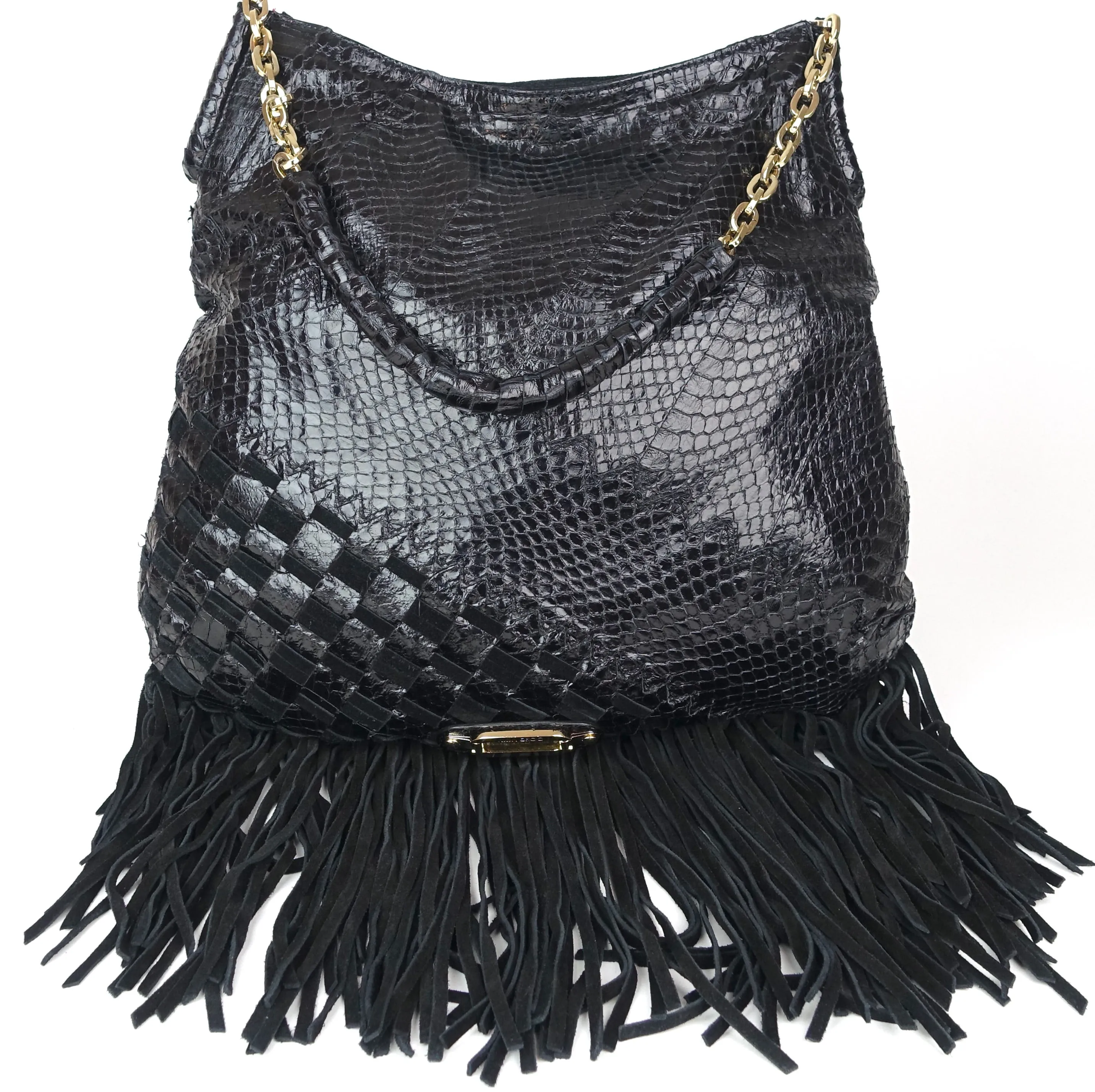 Jimmy Choo Tatum Python Fringe Bag