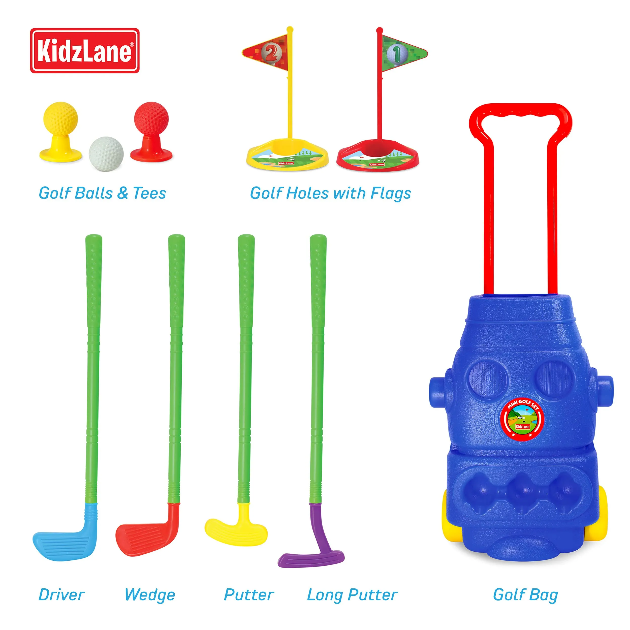 Kidzlane Golf Set for Kids and Toddlers | Complete Golf Club Toy Set for Toddlers & Kids