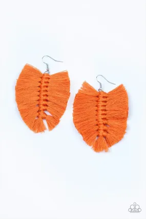 Knotted Native Orange Earrings - Paparazzi  Accessories