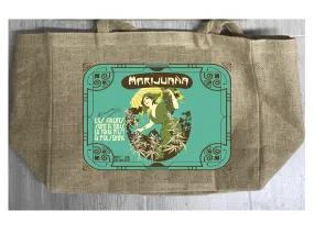 LA FRANCAISE MARIJUANA  BURLAP TOTE BAG ( sold by the piece )