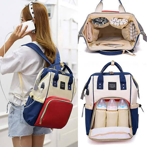 Large Capacity Diaper Bag Mommy Handbag Shoulder Backpack For Women