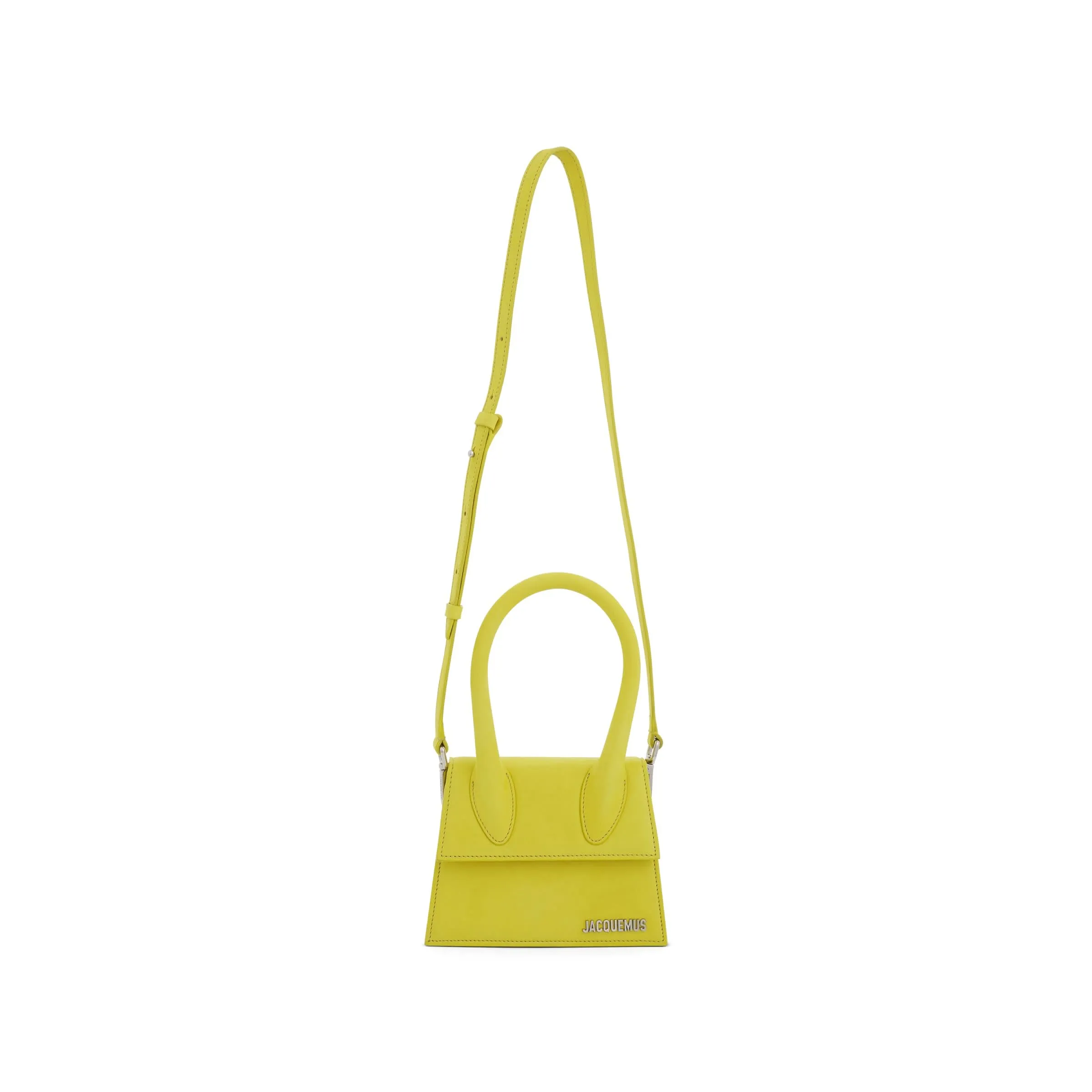 Le Chiquito Moyen Leather Bag in Neon Yellow