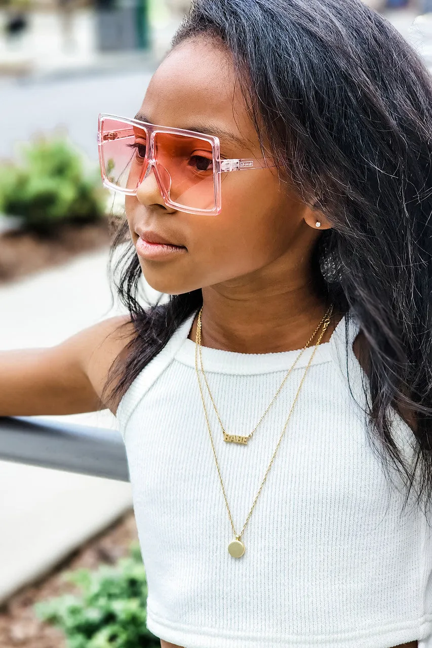 Le La Lo Oversized LA Sunglasses Blush - Child