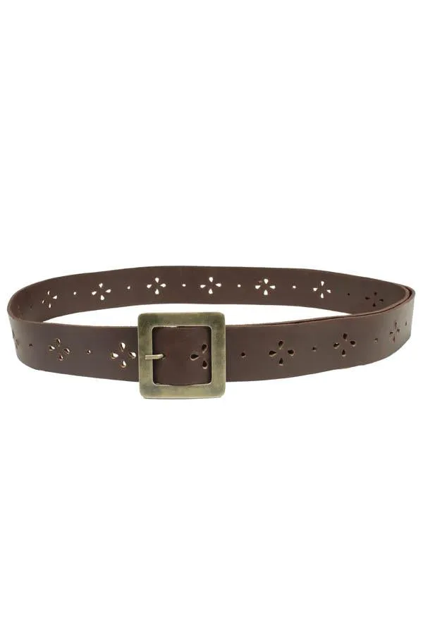 Leather Belt With Buckle