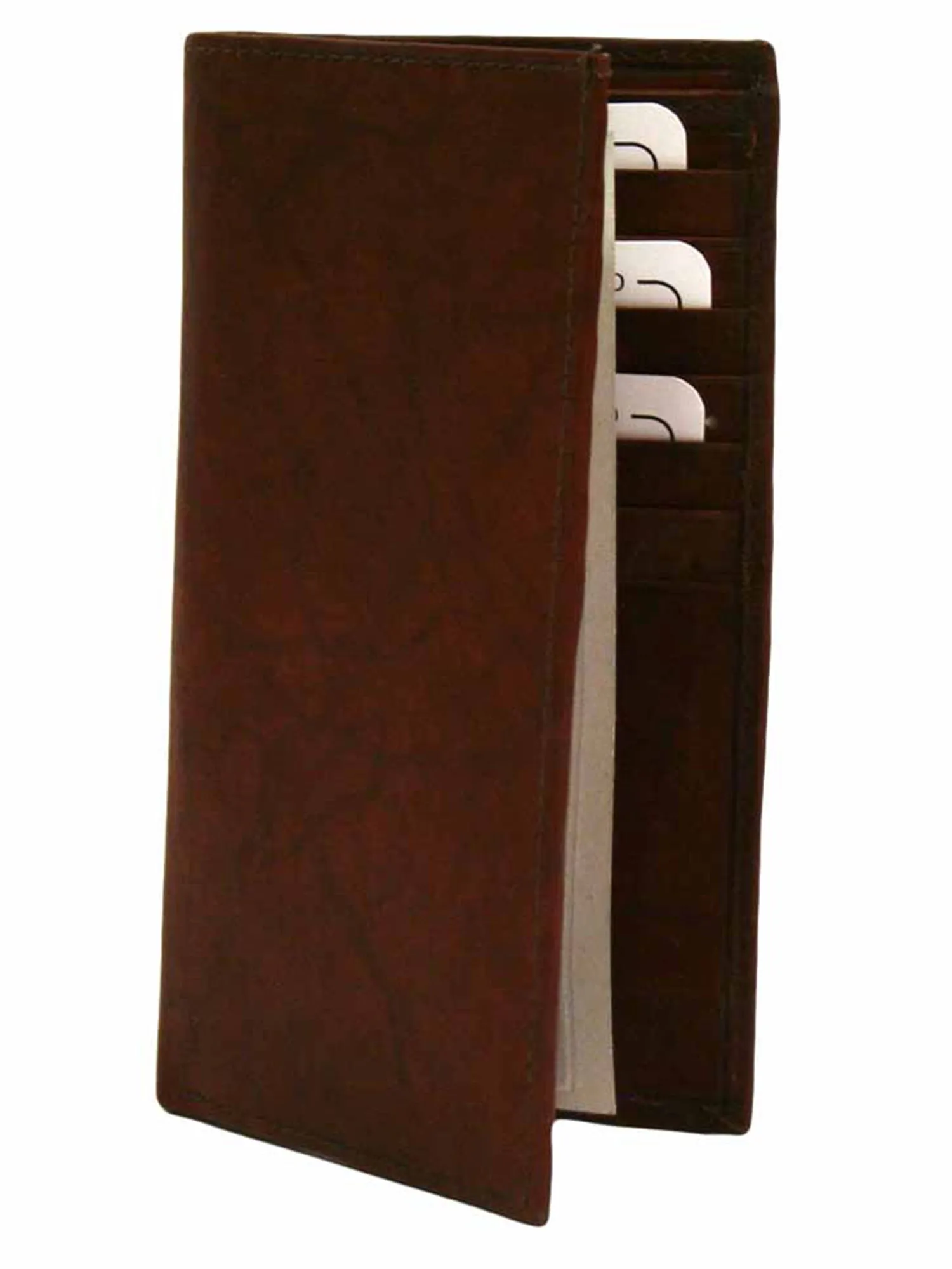 Leather Long Checkbook Holder Wallet