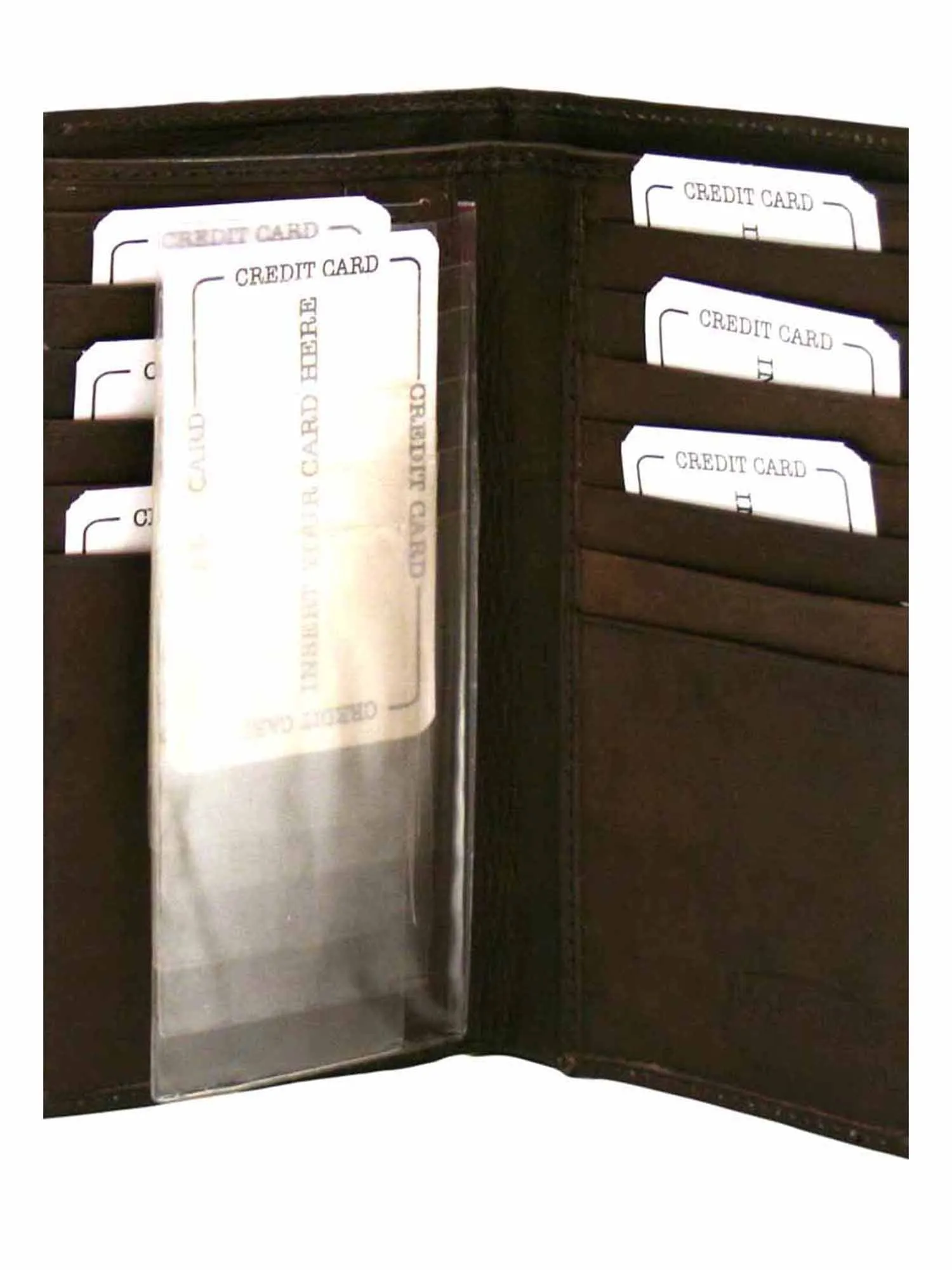 Leather Long Checkbook Holder Wallet