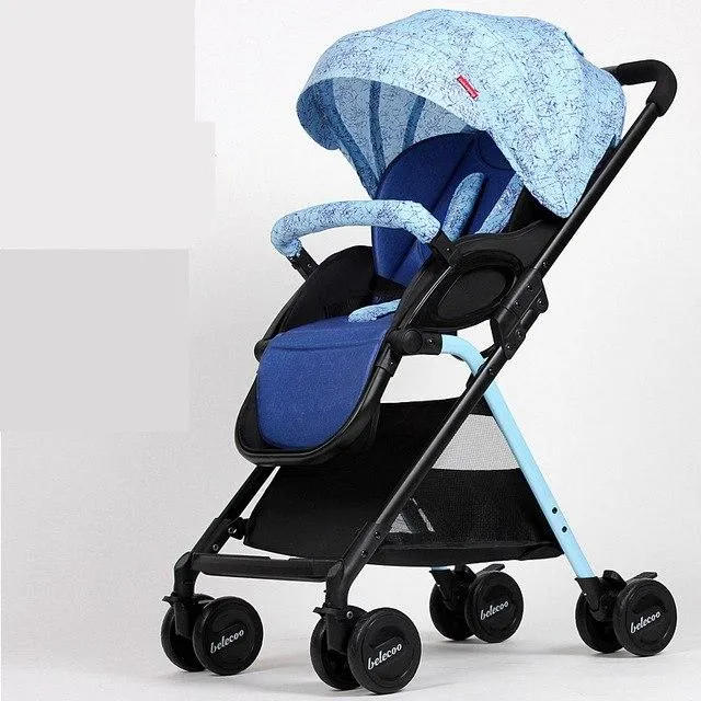 Lightweight Portable Baby Stroller With Large Storage Bag,Sunshade Folding Baby Carriage,High Landscape Prams Baby Strollers