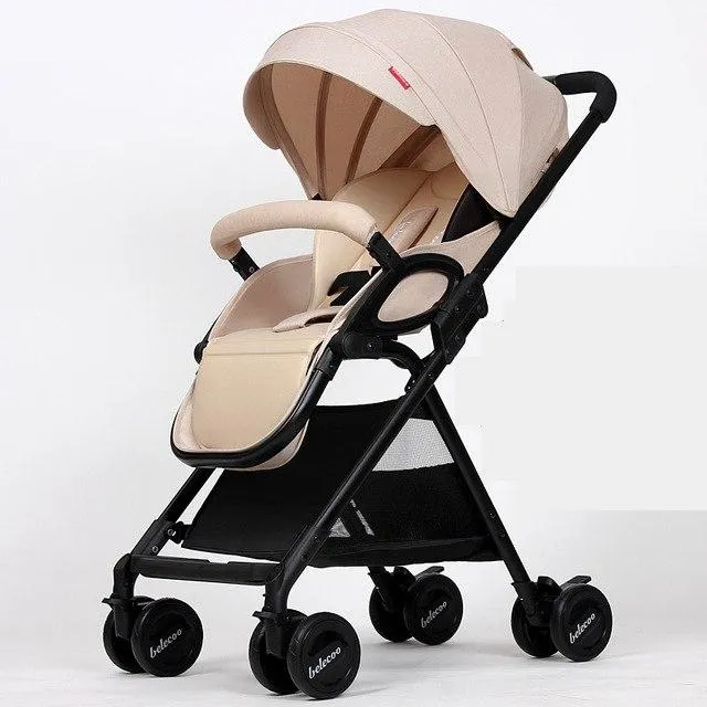 Lightweight Portable Baby Stroller With Large Storage Bag,Sunshade Folding Baby Carriage,High Landscape Prams Baby Strollers