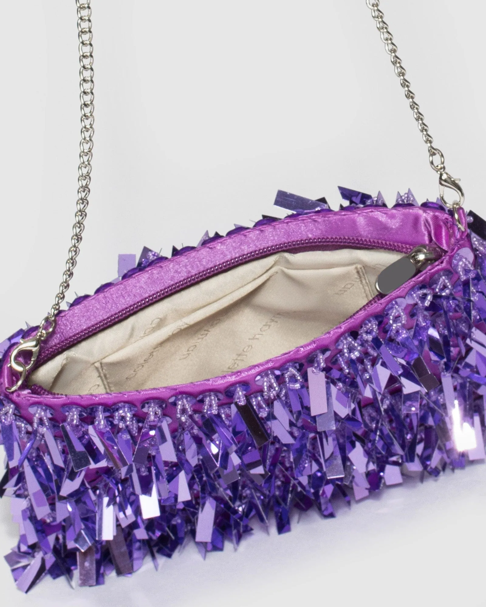 Lilac Peta Fringe Crossbody Bag