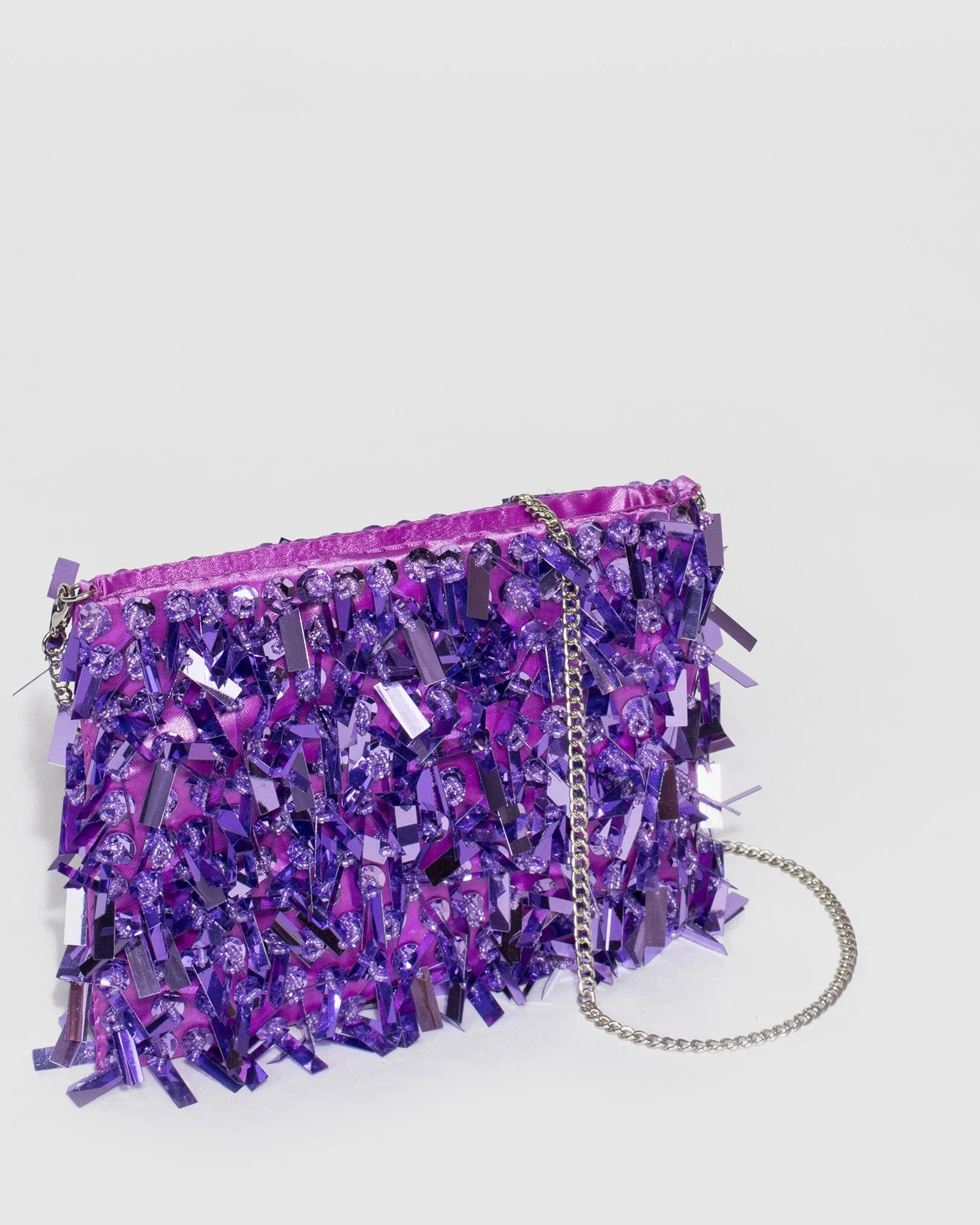 Lilac Peta Fringe Crossbody Bag