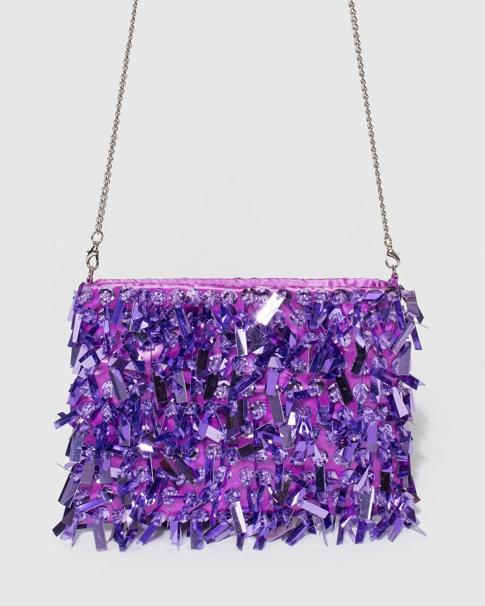 Lilac Peta Fringe Crossbody Bag