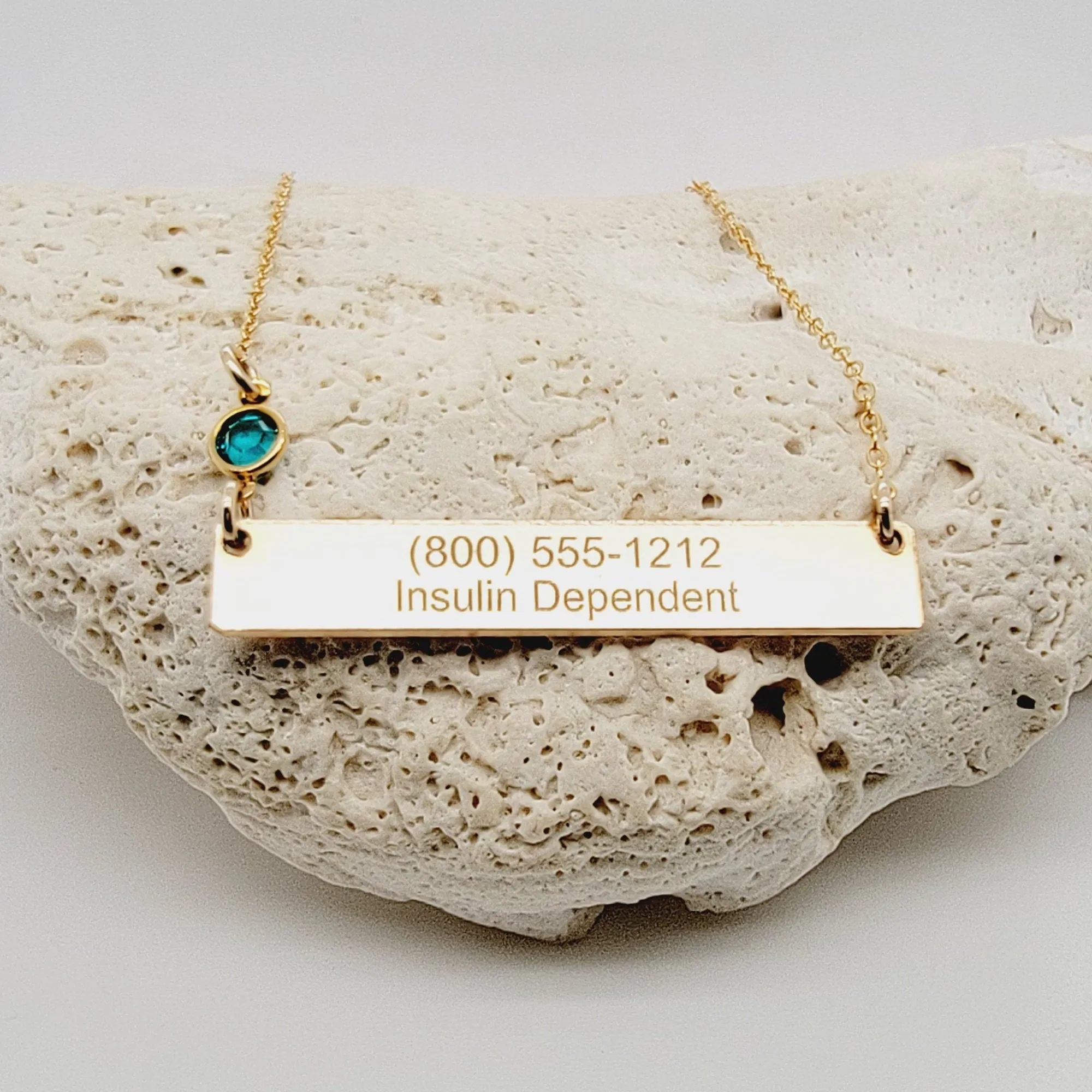 Medical Alert Necklace with an optional Birthstone - CG523N. Starts at