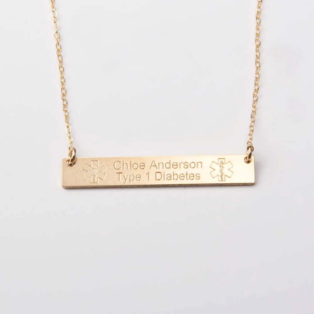 Medical Alert Necklace with an optional Birthstone - CG523N. Starts at