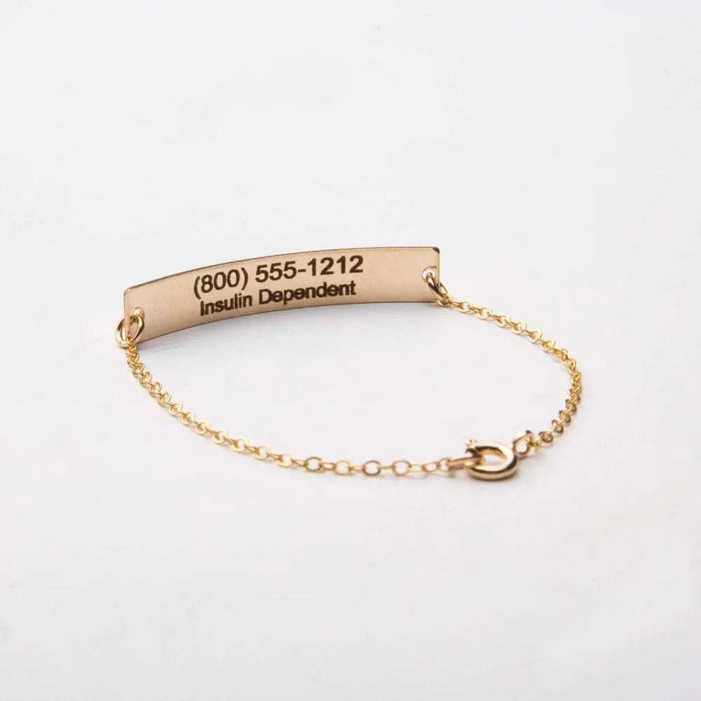 Medical Alert Rectangle Bar Bracelet - CG289N_1.5X0.25. Starts at