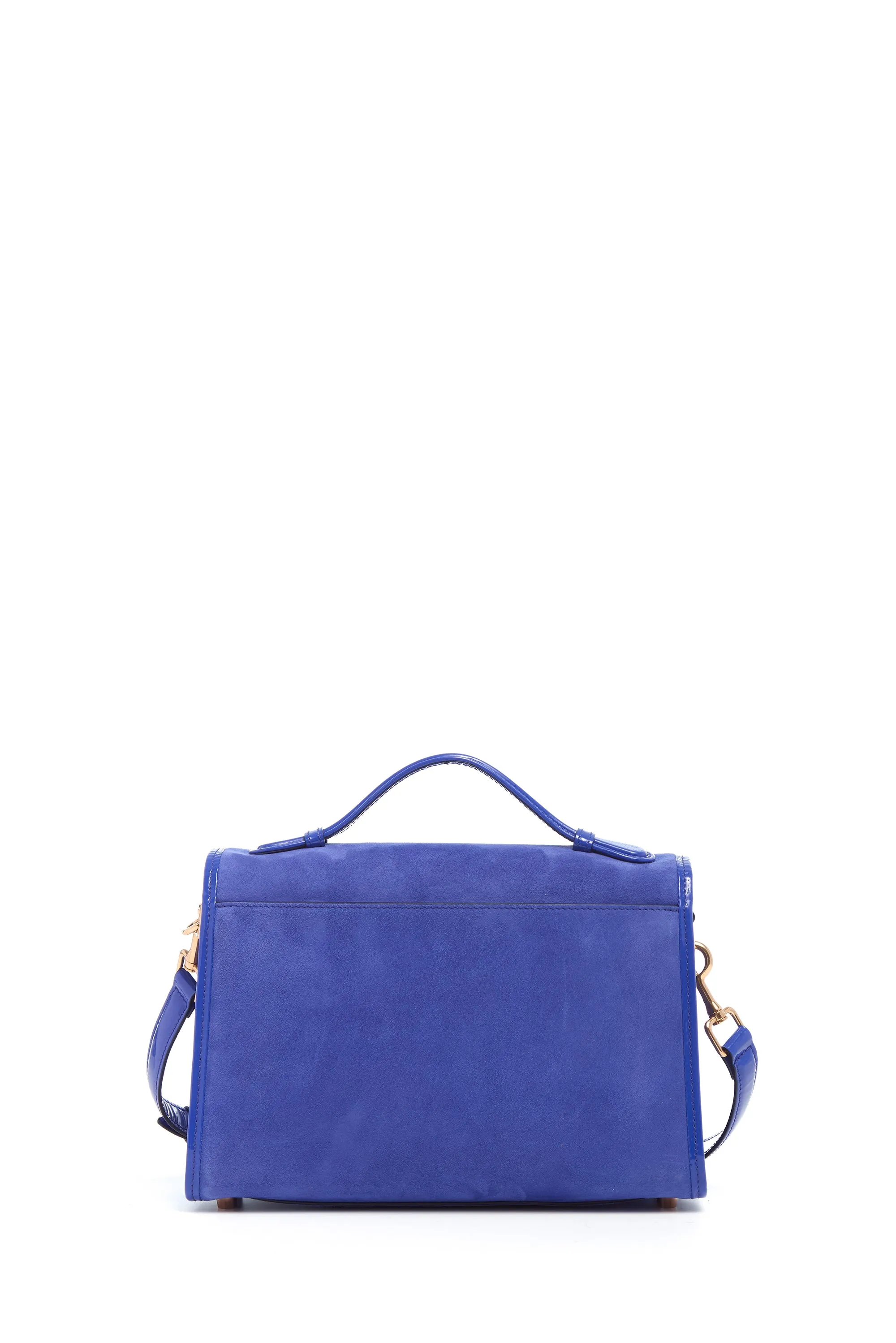 Medium Leonora Flap Bag in Cobalt Suede