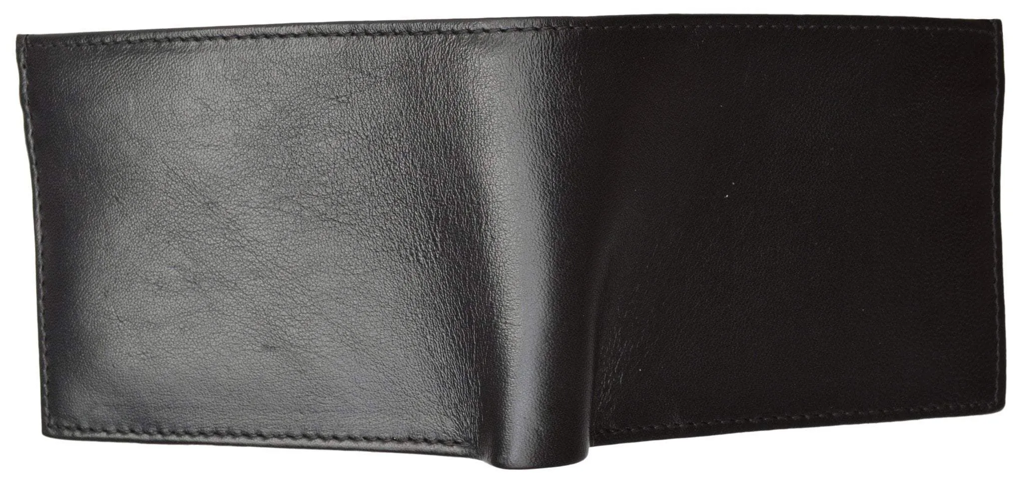 Mens Bifold Leather Wallet Middle Flaps Triple ID Window P 1852 (C)