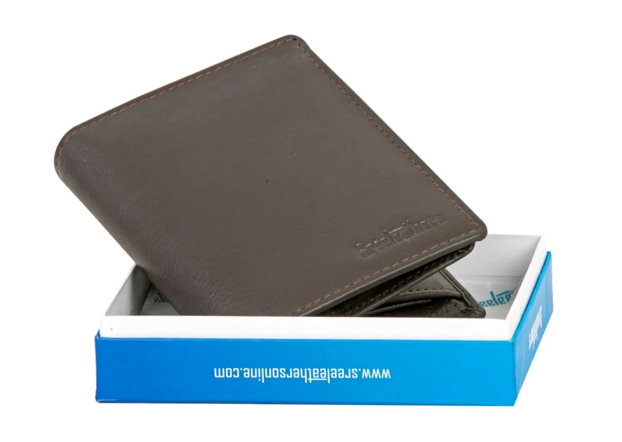 MENS LEATHER WALLET 95416 (BROWN)