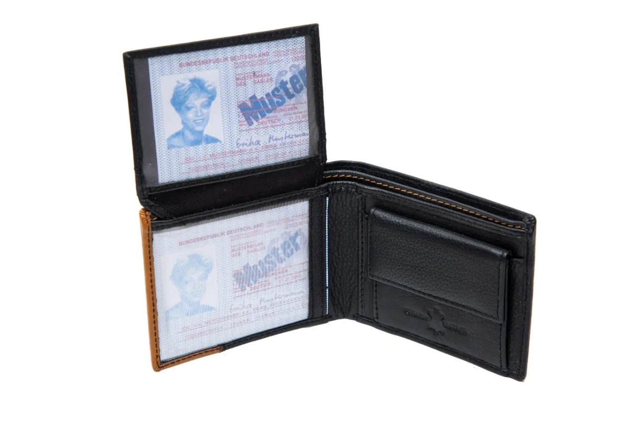 MENS WALLET 92918 (BLACK WITH TAN)