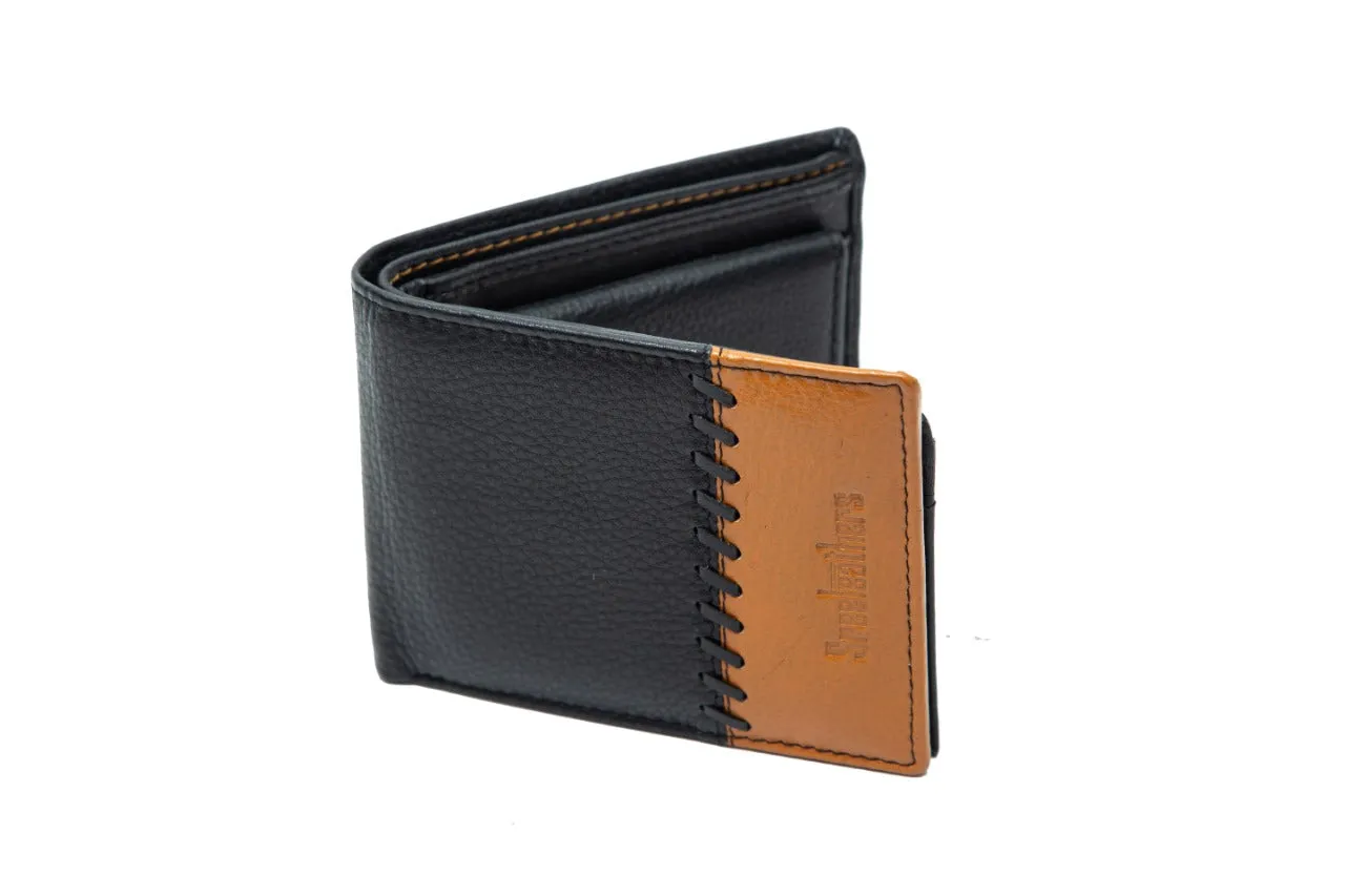 MENS WALLET 92918 (BLACK WITH TAN)