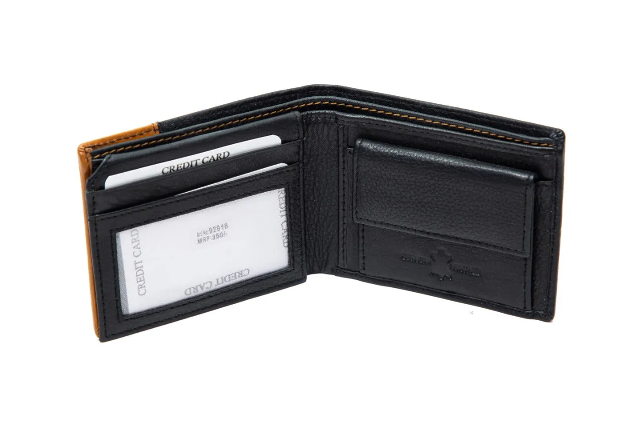 MENS WALLET 92918 (BLACK WITH TAN)