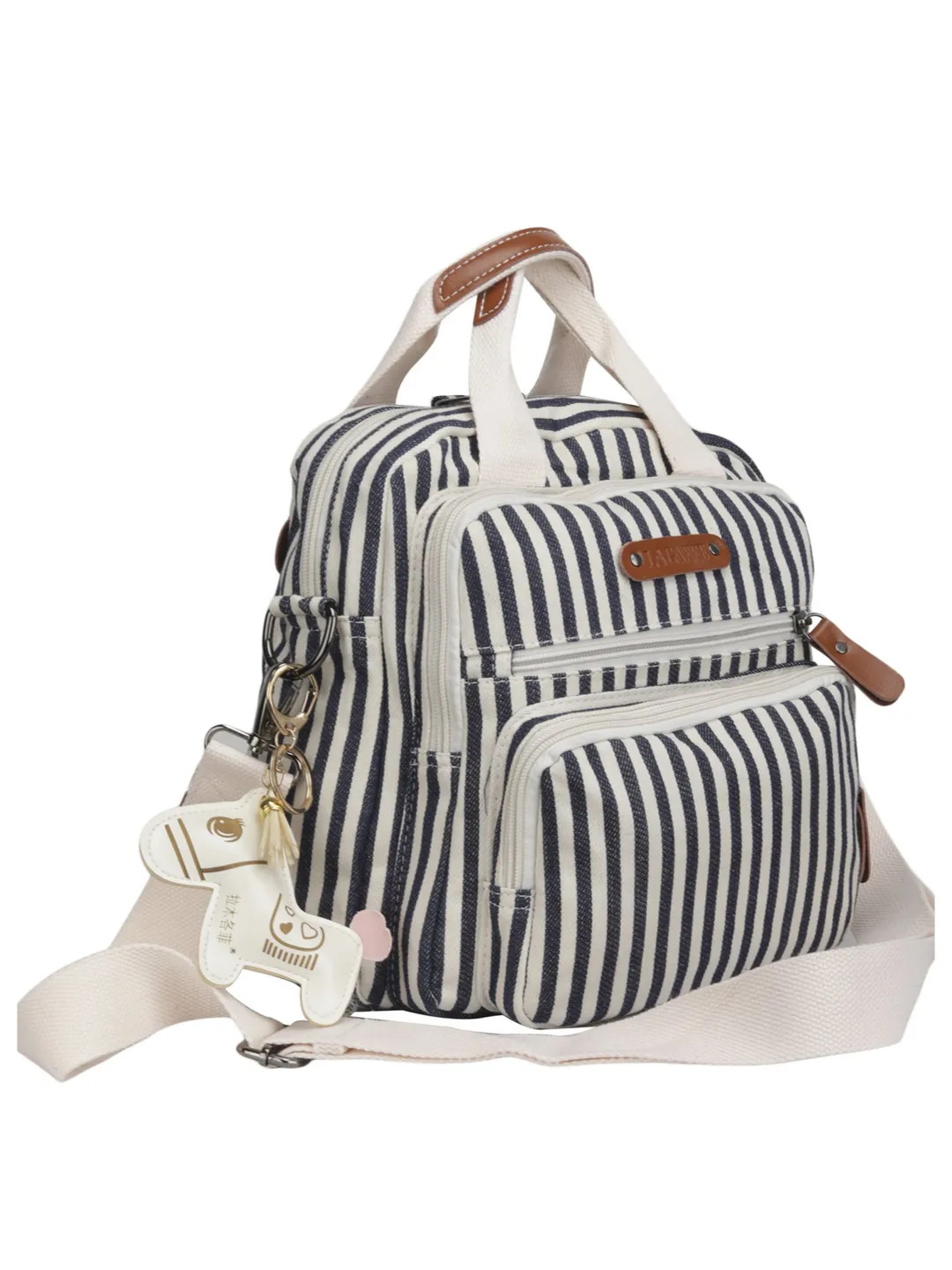 Mini Diaper Bag for Casual Outings- Pin Stripes