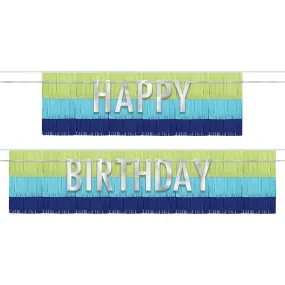 Modern Birthday Fringe Banners | 4 pcs