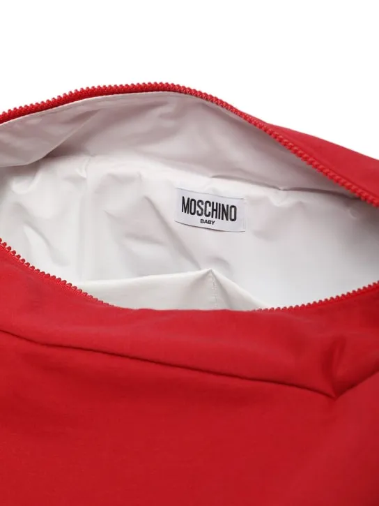 Moschino   Printed cotton changing bag w/ mat 