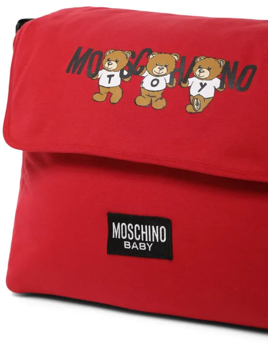 Moschino   Printed cotton changing bag w/ mat 