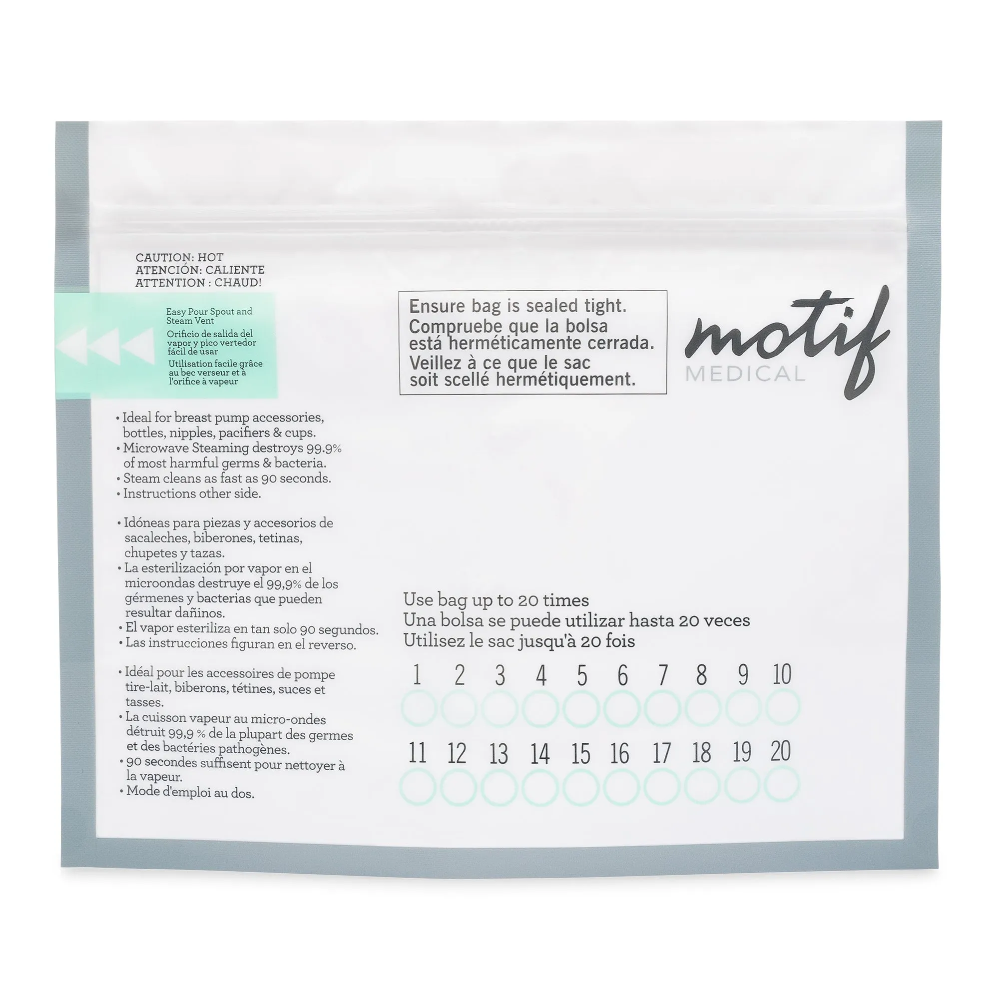 Motif Medical Steam Sterilizer Bags