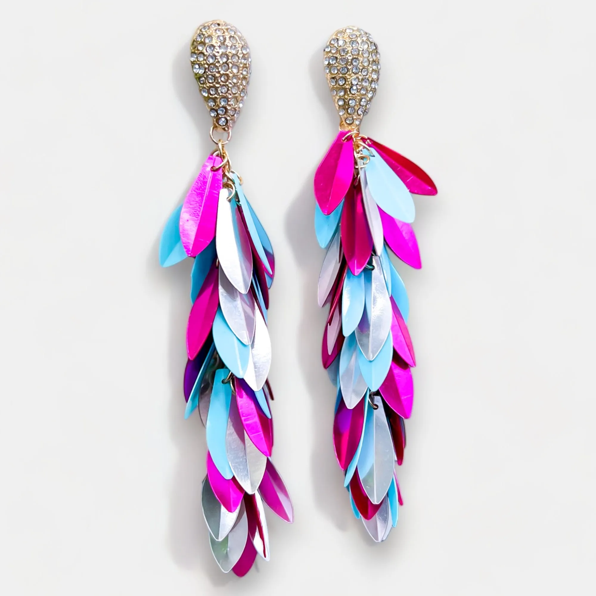 Multi Sequin Fringe Earrings