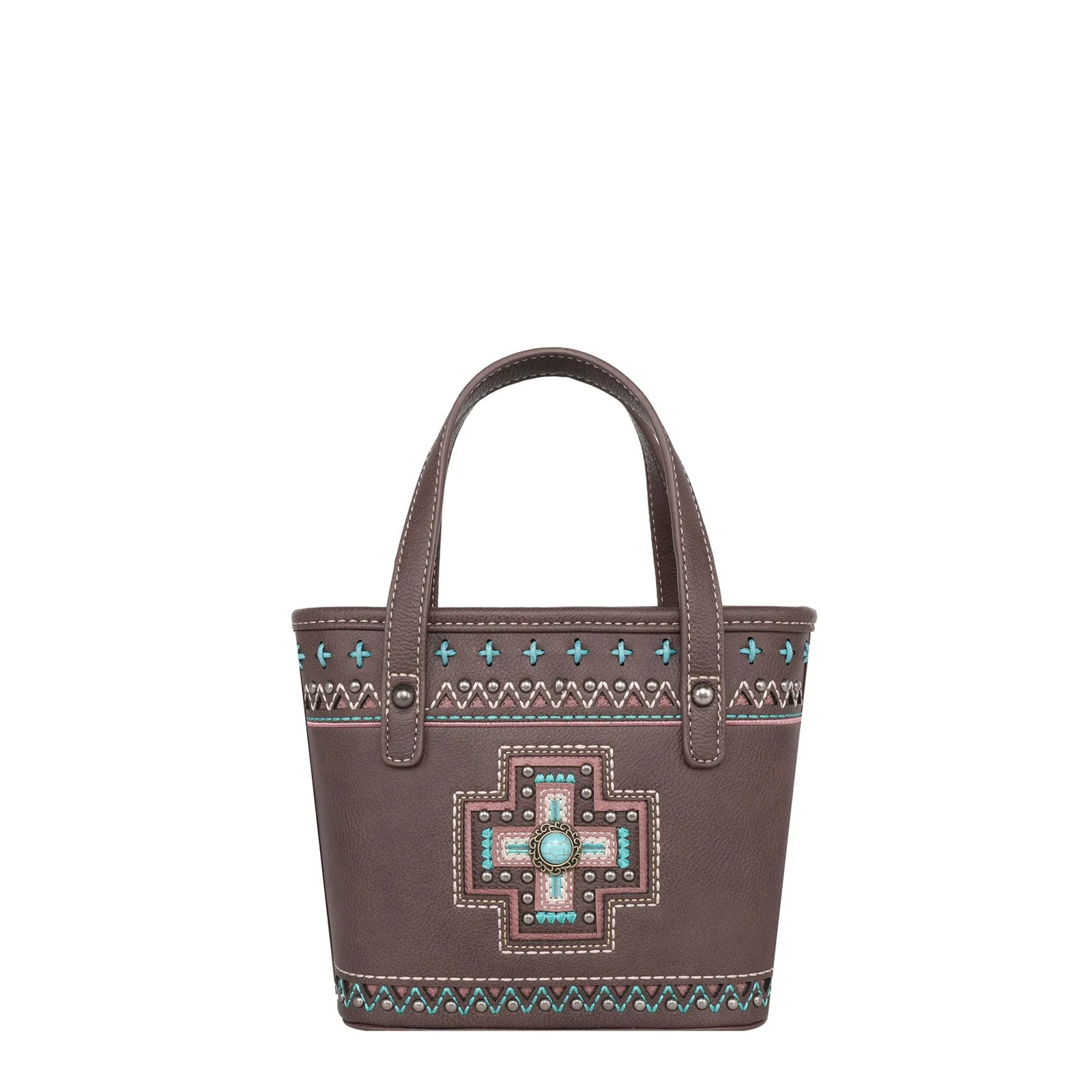 MW1199-923 Montana West Concho Collection Small Tote/Crossbody