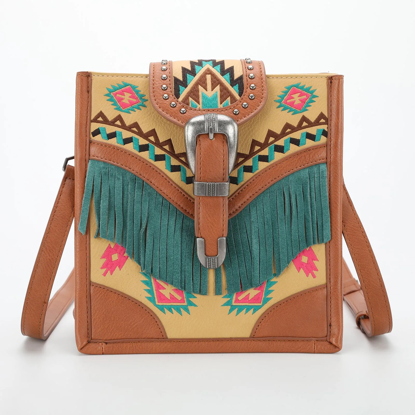 MW1294-9361  Montana West Buckle Collection Crossbody Bag