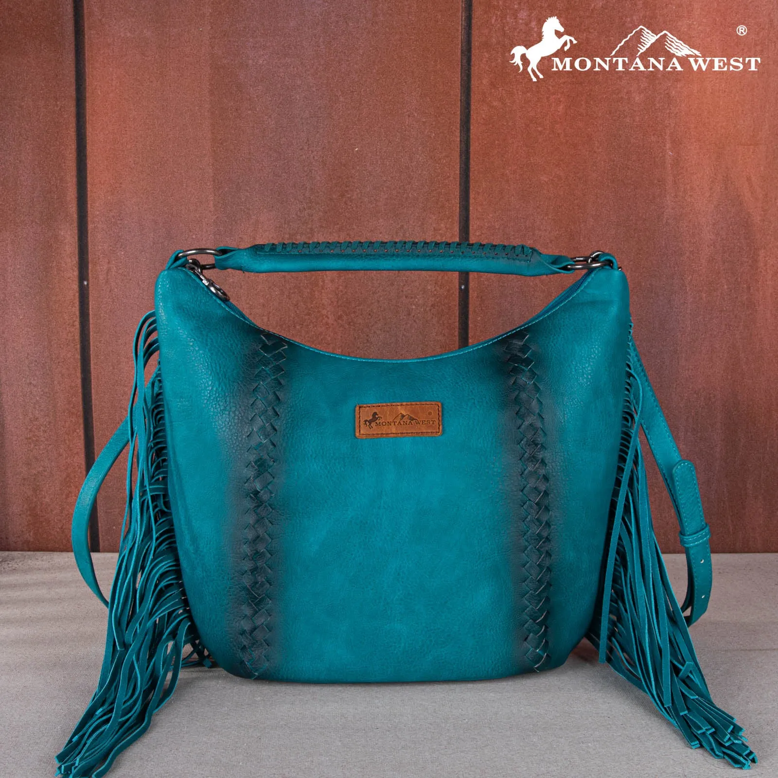 MWF1007G-9360 Montana West Fringe Collection Concealed Carry Hobo/Crossbody -Turquoise