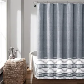 Nantucket Yarn Dyed Tassel Fringe Shower Curtain