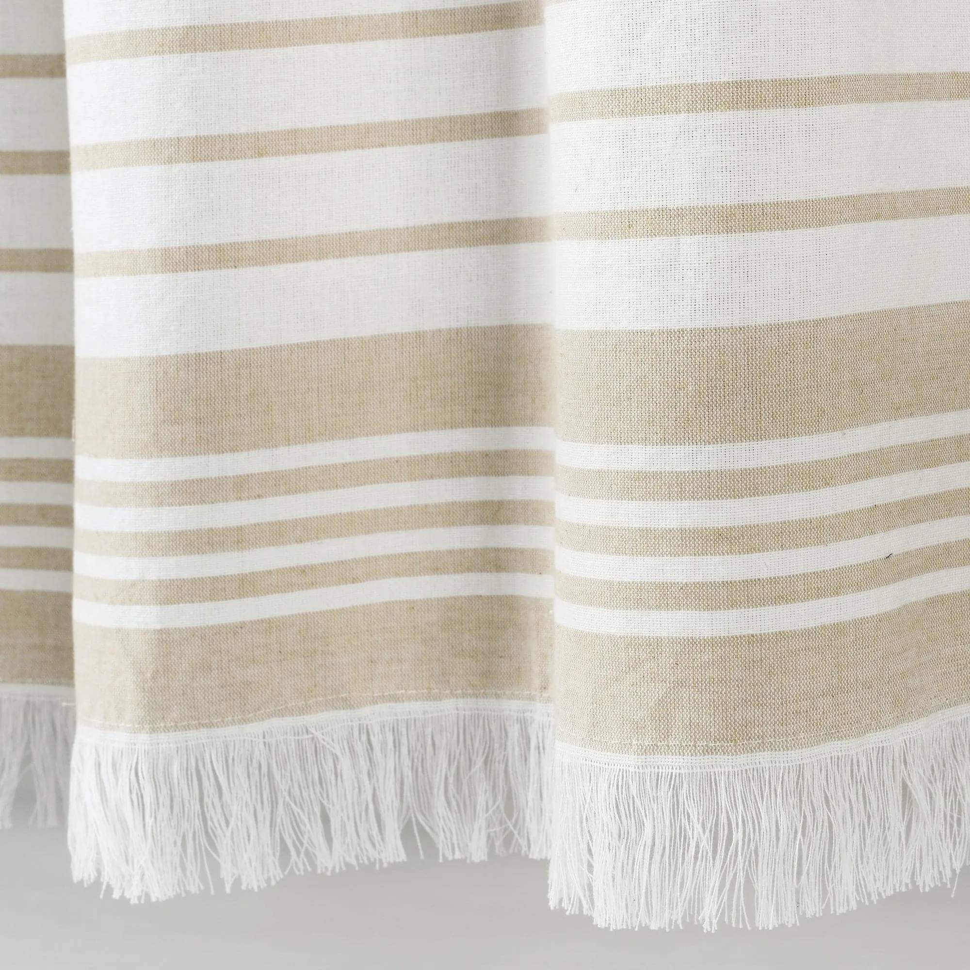 Nantucket Yarn Dyed Tassel Fringe Shower Curtain