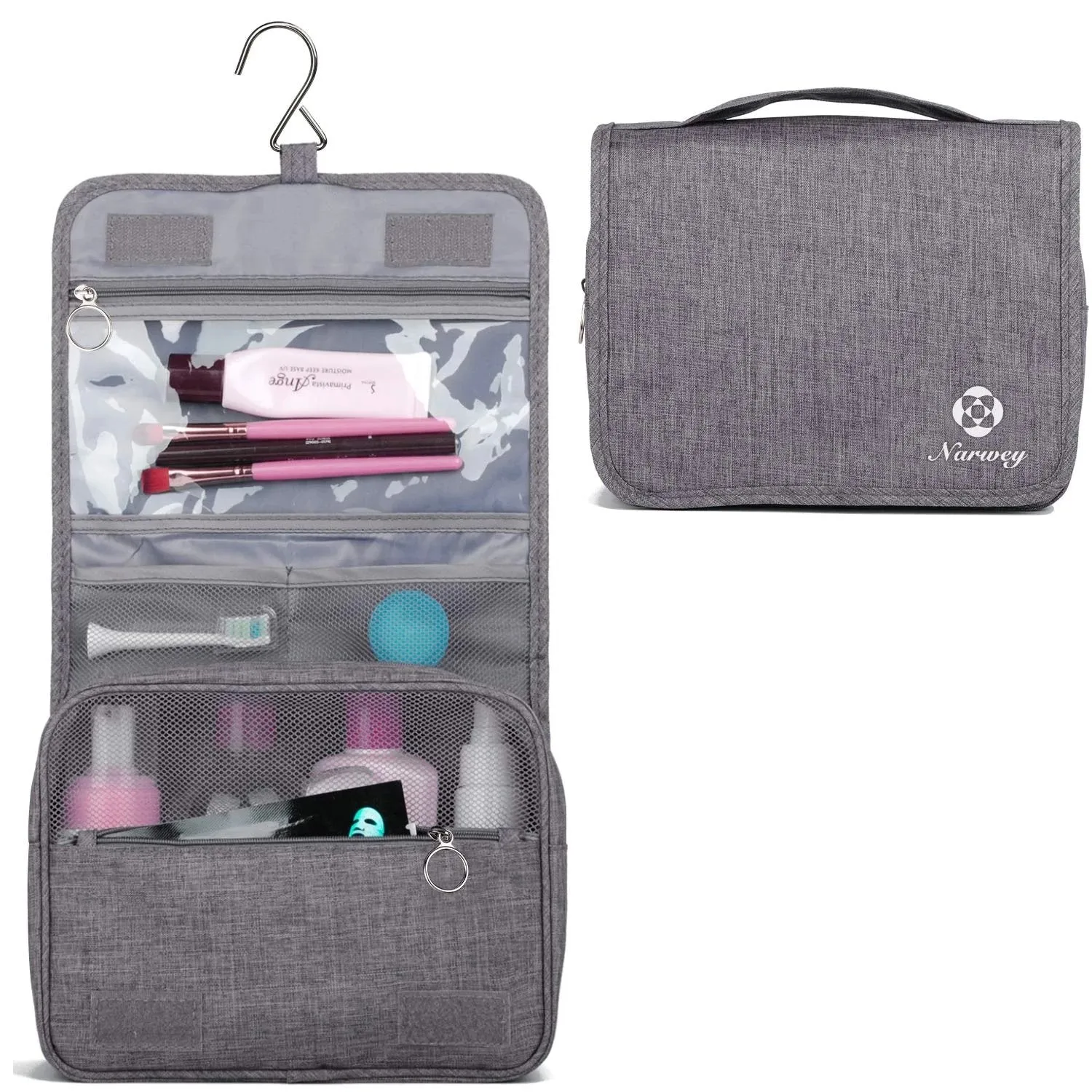 Narwey 5013 Hanging Travel Toiletry Bag Cosmetic Make up Organizer for Women and Girls Waterproof