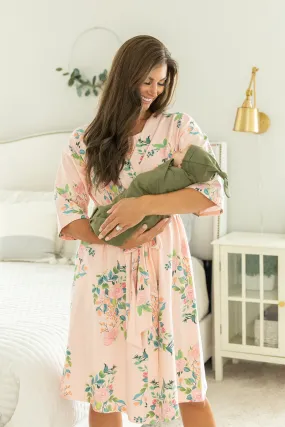 Nina Robe & Olive Green Newborn Swaddle Blanket Set