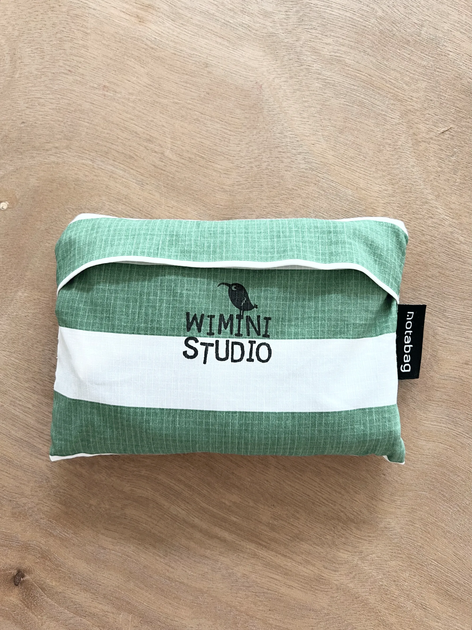 NOTABAG FOLDABLE SHOPPING BAG - OLIVE STRIPES