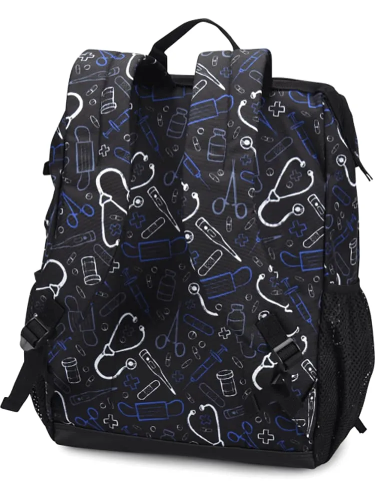 NurseMates Ultimate Backpack | Black Medical Symbols