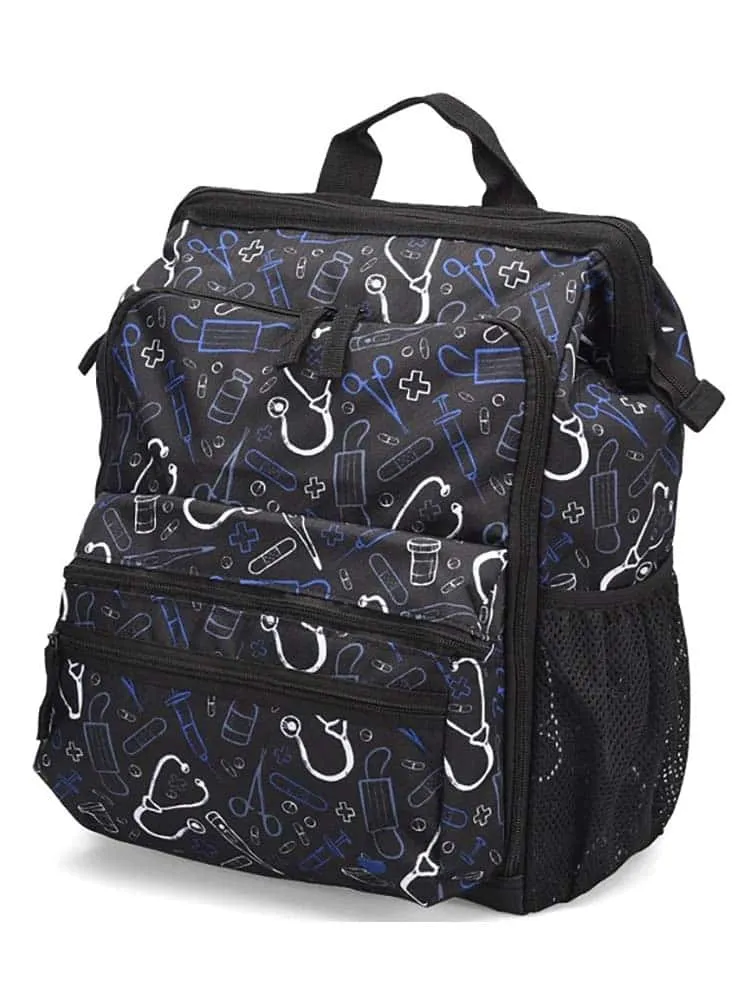 NurseMates Ultimate Backpack | Black Medical Symbols