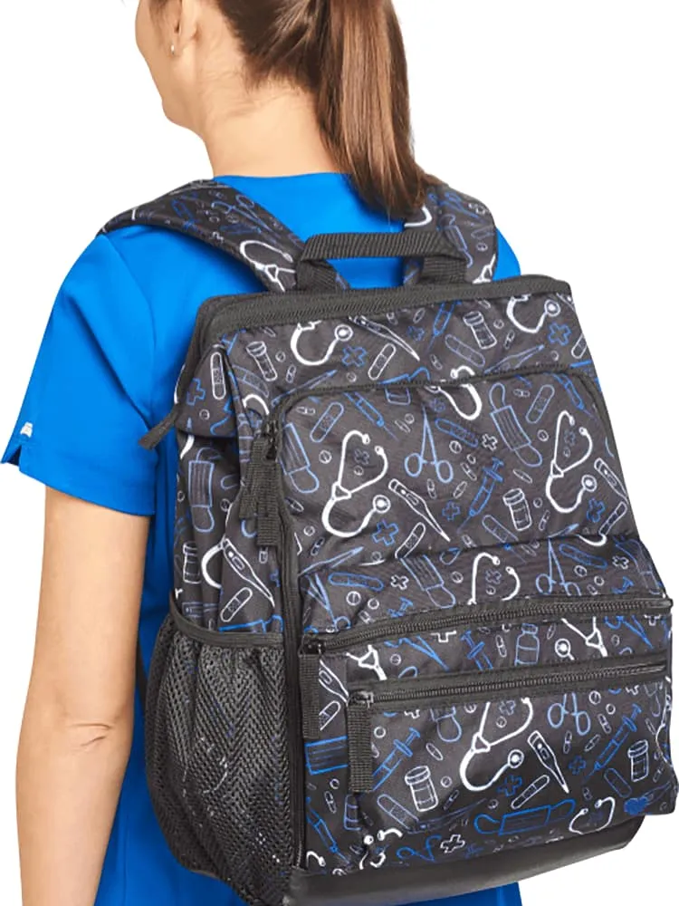 NurseMates Ultimate Backpack | Black Medical Symbols