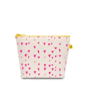 Organic Cotton Canvas Zip Bag - Tiny Hearts <br> Fluf