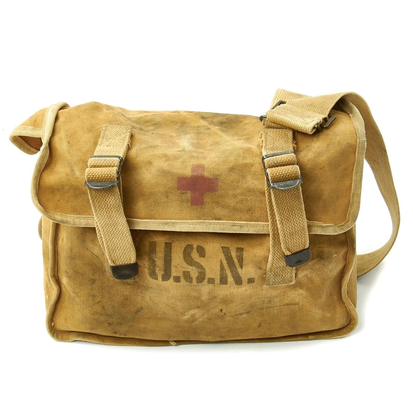 Original U.S. WWII U. S. Navy First Aid Medical Corpsman Medical Kit with Supplies and Shoulder Bag