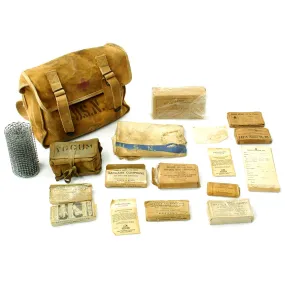 Original U.S. WWII U. S. Navy First Aid Medical Corpsman Medical Kit with Supplies and Shoulder Bag