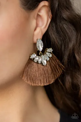 Paparazzi Formal Flair Earrings Brown