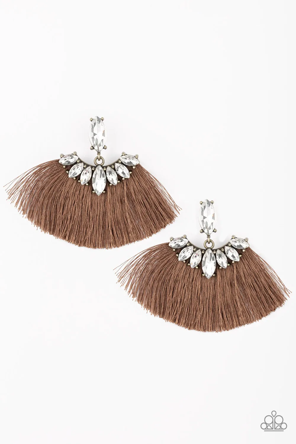 Paparazzi Formal Flair Earrings Brown