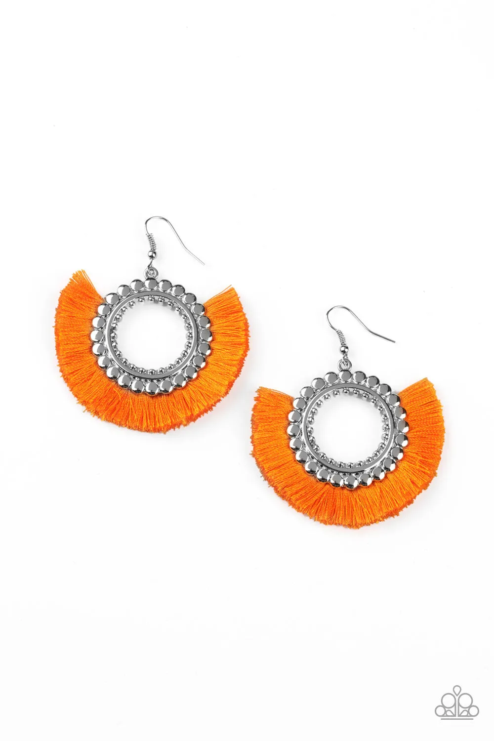 Paparazzi Fringe Fanatic Earrrings Orange