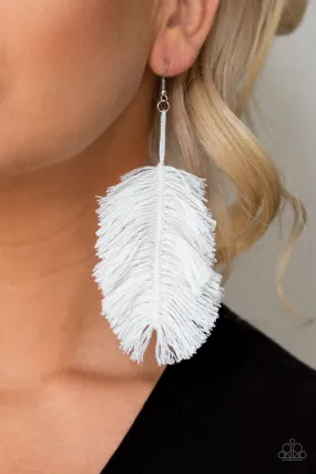 Paparazzi Hanging By A Thread Earrings White