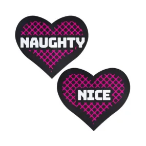 Pastease Naughty & Nice Heart Black, Pink Pasties